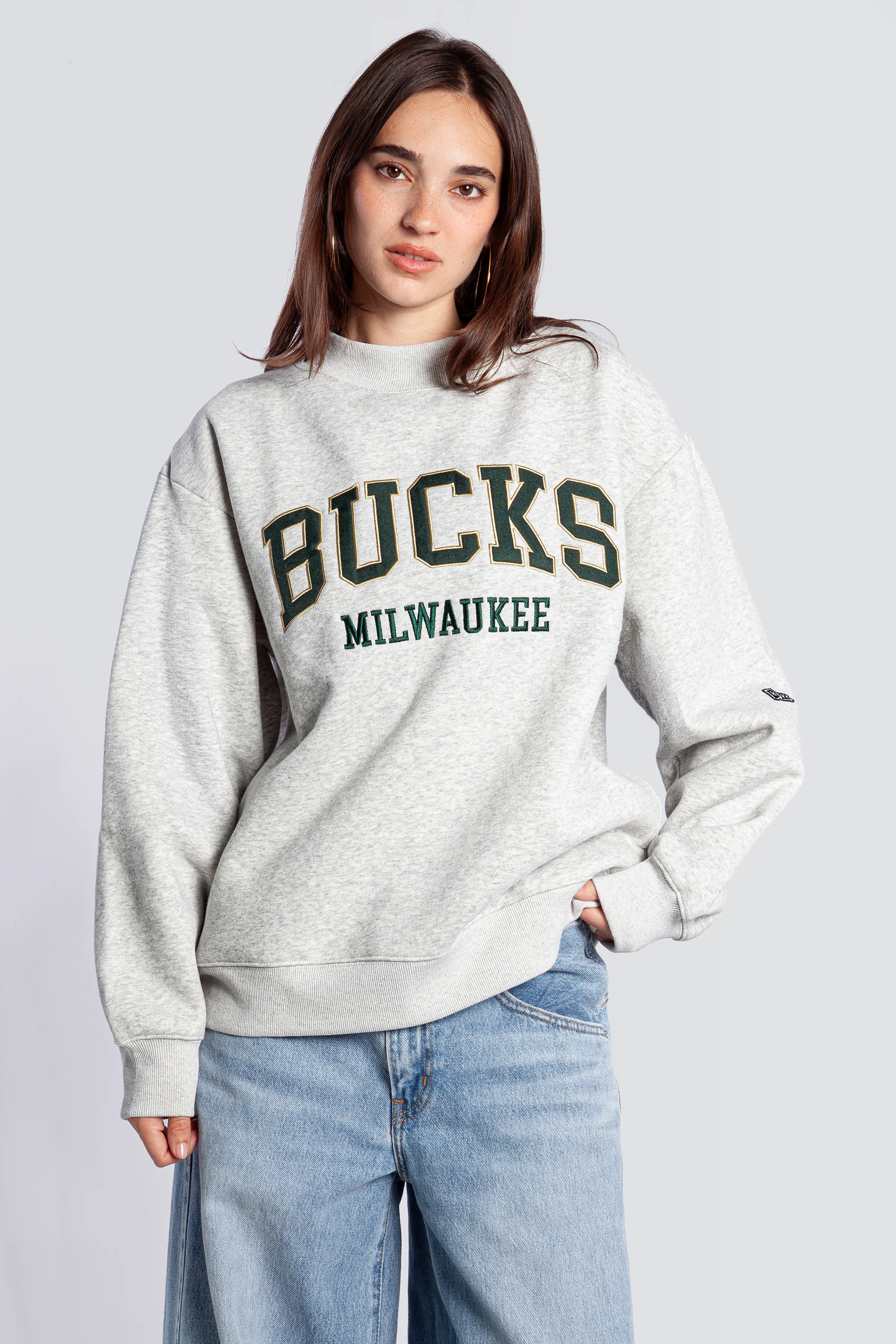 Milwaukee Bucks Mock Neck Crewneck