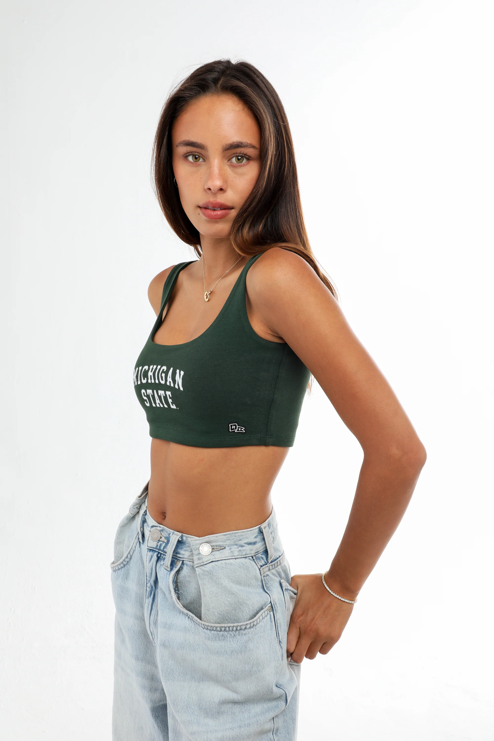 Michigan State Scoop Neck Crop Top - Image 4