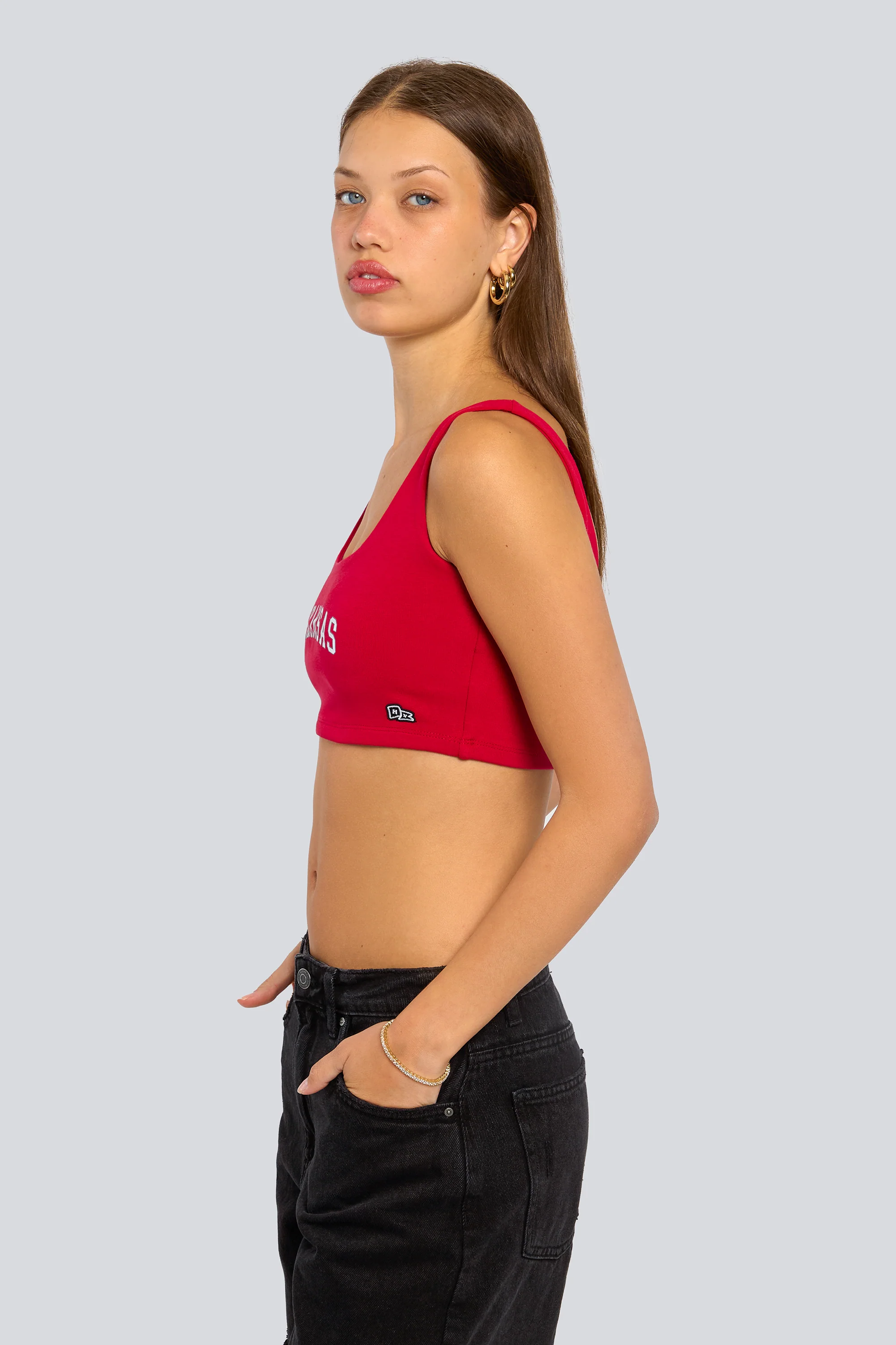 University of Arkansas Scoop Neck Crop Top - Image 2