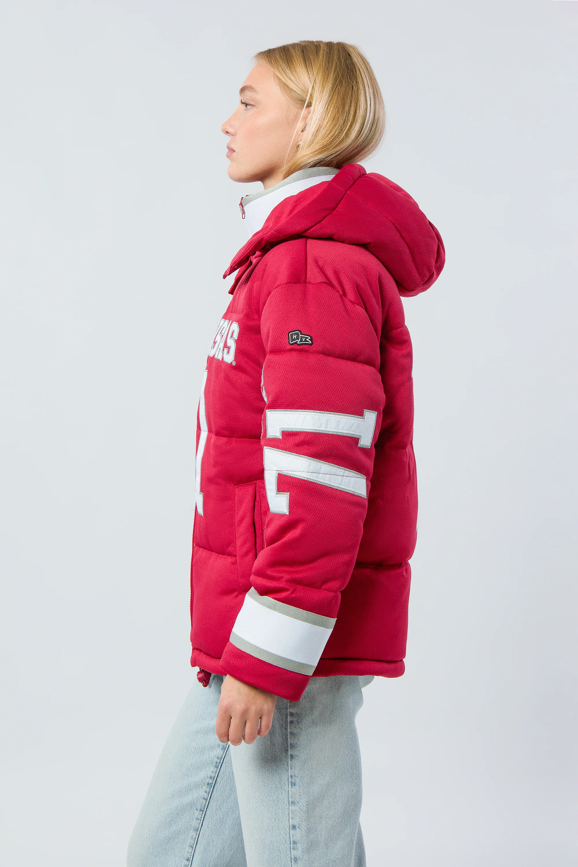 University of Arkansas Jersey Puffer Jacket - Image 4