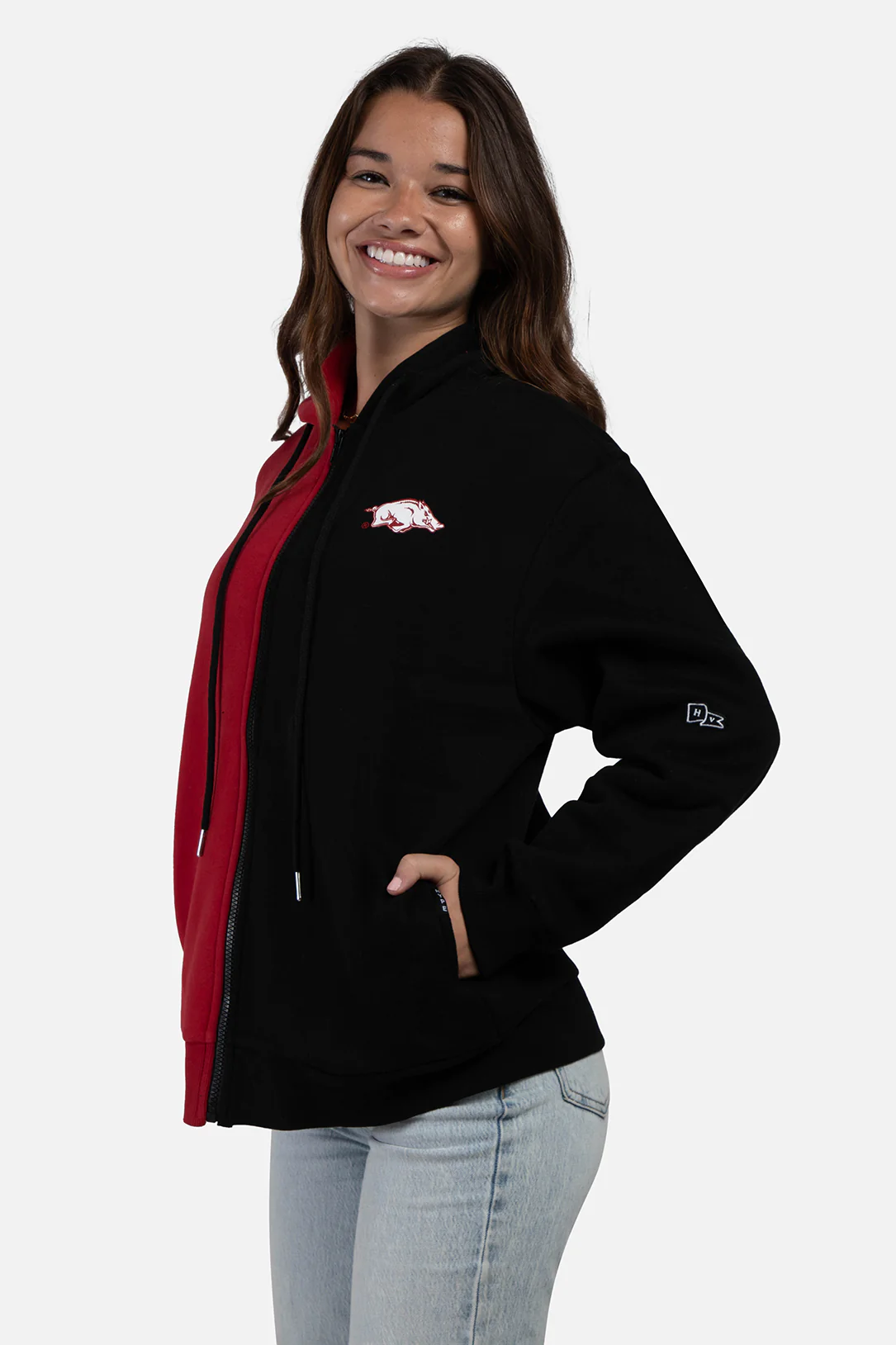 University of Arkansas Serve Color Block Zip Up - Image 2