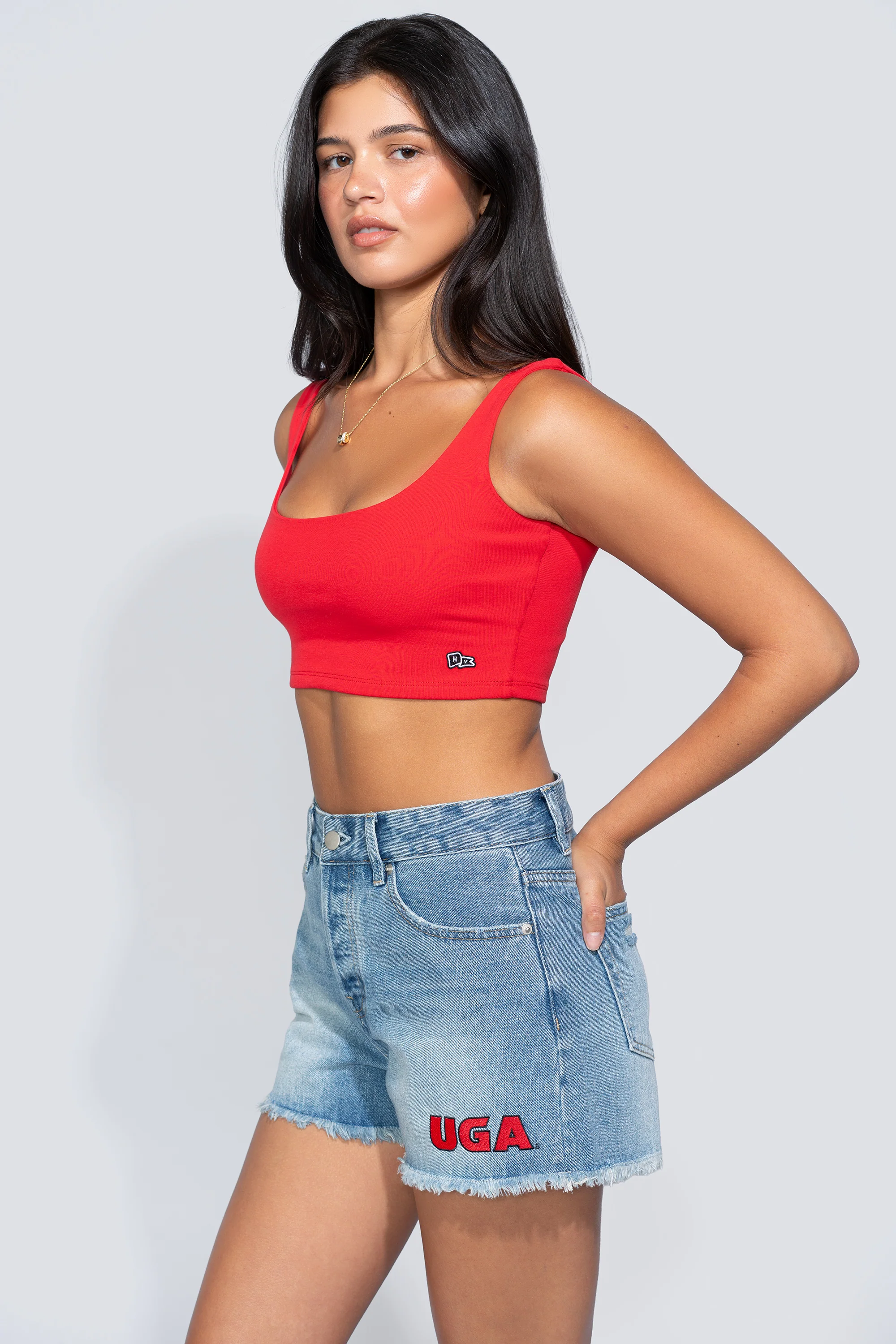 University of Georgia Denim Patched Shorts - Image 2