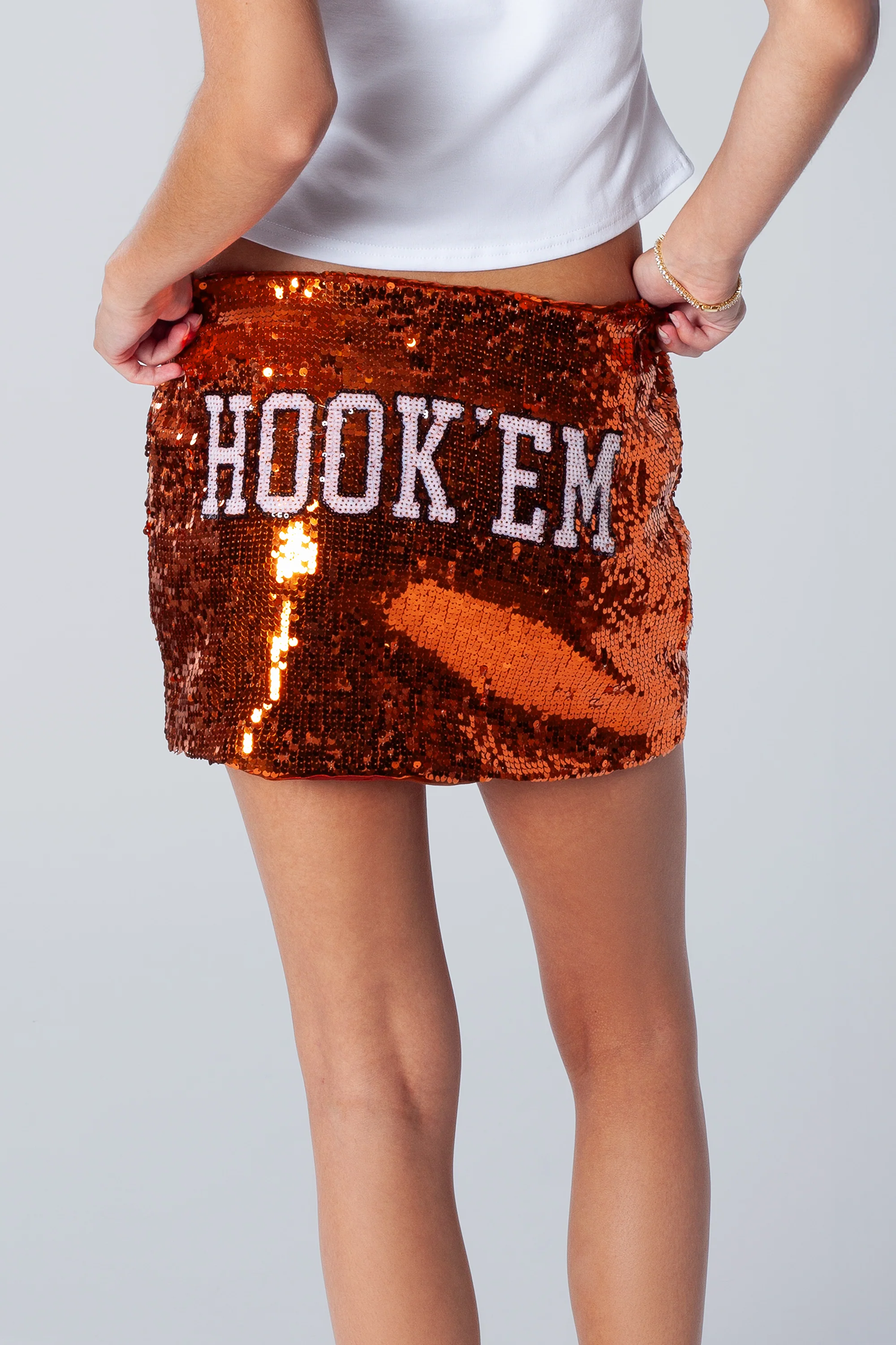 UT Austin Sequin Mini Skirt - Image 2